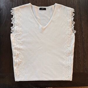 Elegant White Lace Trim Top